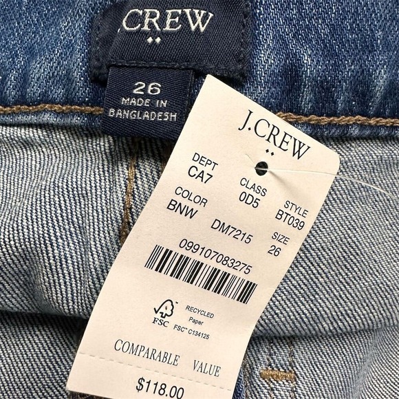 NWT J. Crew Factory Women's Utility Ankle Crop Jeans Size 26 Blue Patch Pockets - Picture 4 of 9
